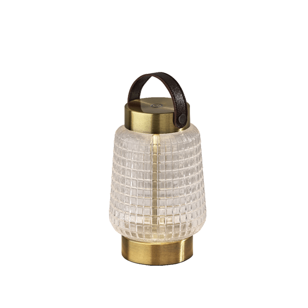 Adesso Samara Cordless LED Table Lantern w/ Iron & Glass Shade - image 
