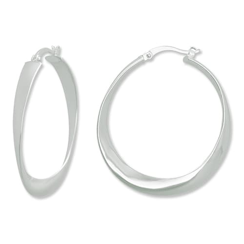 Ellen Tracy Sterling Silver Twisted Hoop Earrings
