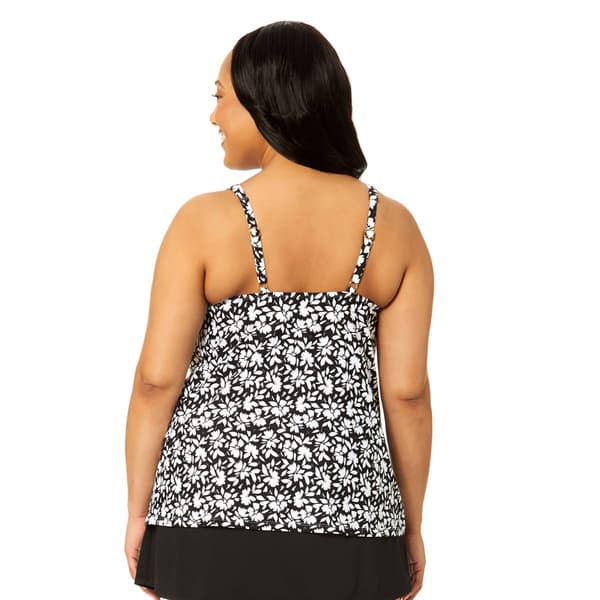Plus Size Leilani Summer Bloom Bora Bora Floral Tankini Swim Top