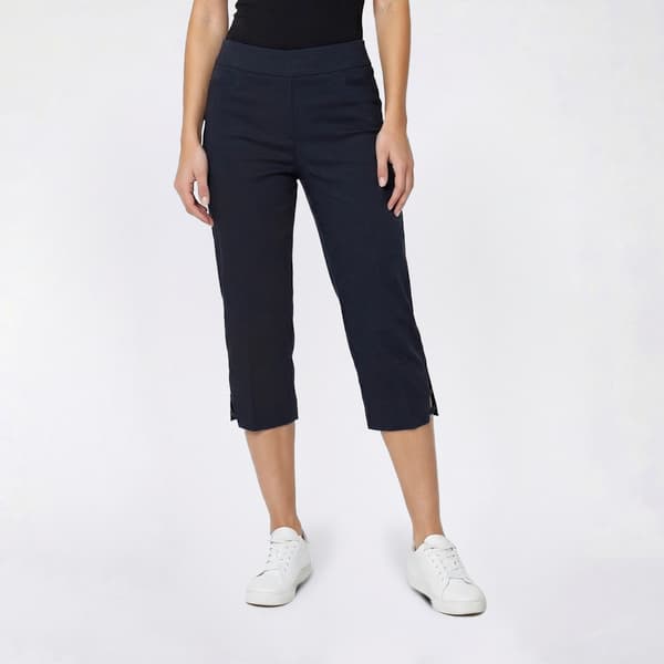 Womens Napa Valley Solid 3-Bar Hem Detail Capris