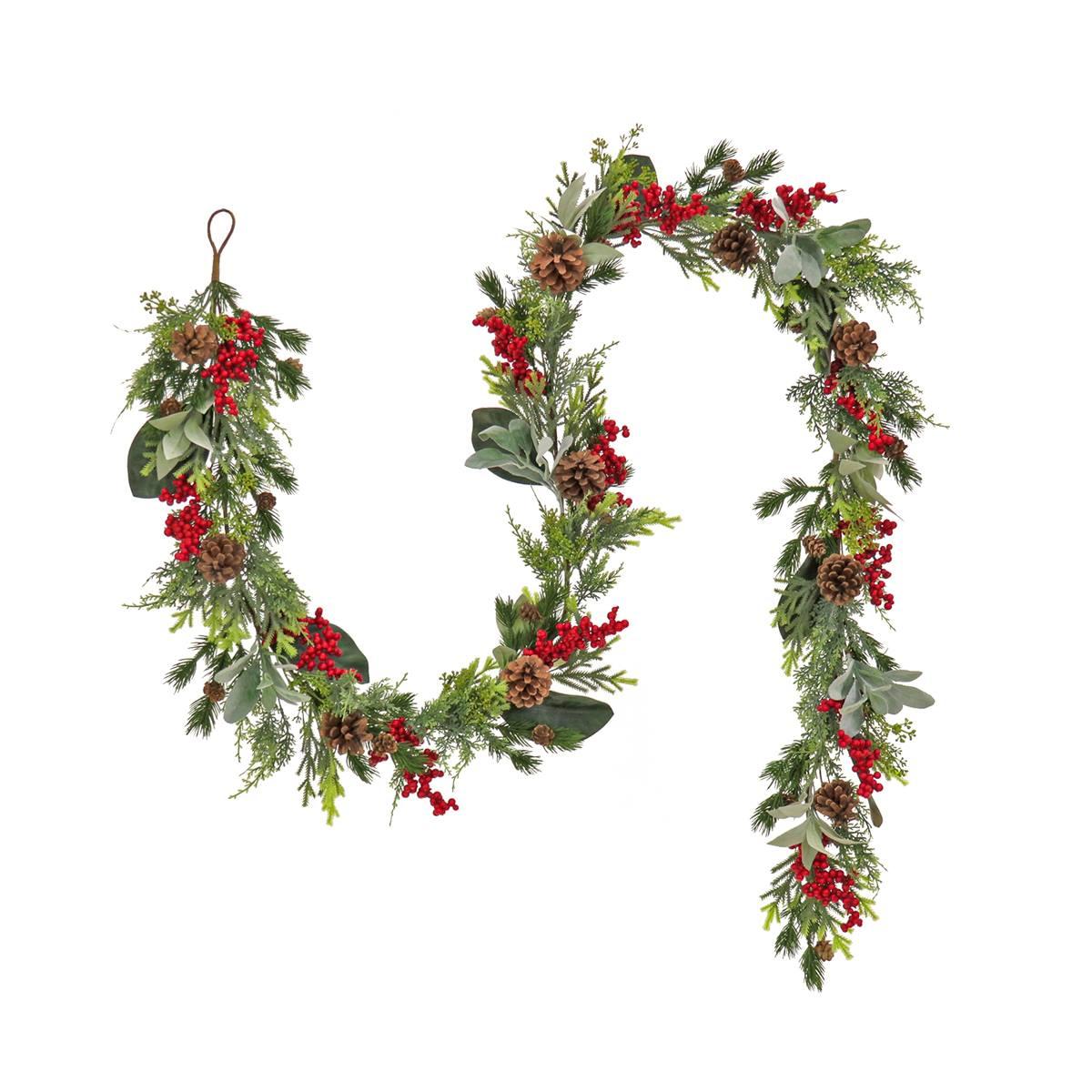National Tree 9ft. Holiday Greenery & Berry Garland