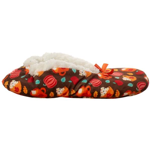Womens Fuzzy Bubba Pumpkin Slipper Socks