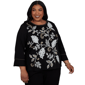 Plus Size Alfred Dunner Travel Advisory Leaf Embroidery Blouse - image 1