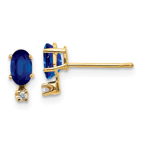 Gemstone Classics&#40;tm&#41; 14kt. Yellow Gold September Stud Earrings - image 
