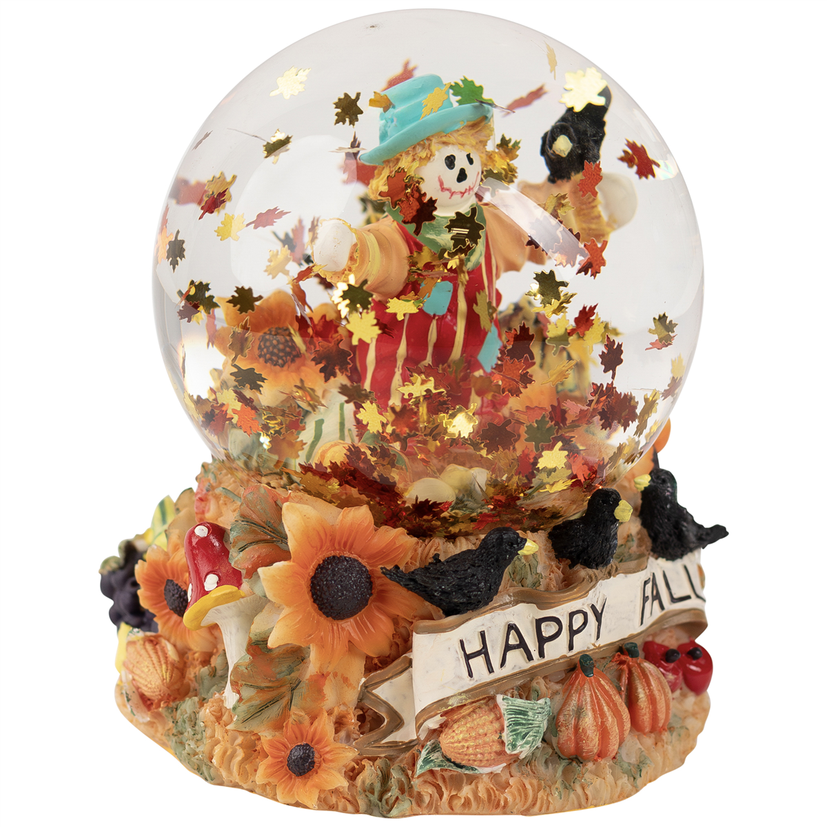 Northlight Scarecrow Happy Fall Harvest Snow Globe - 5.5in.