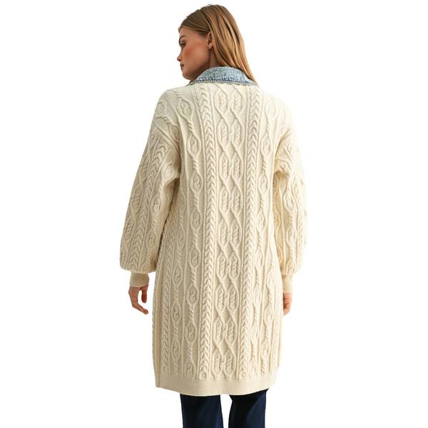 Womens CITY BLUES Long Sleeve Denim Collar Cardigan