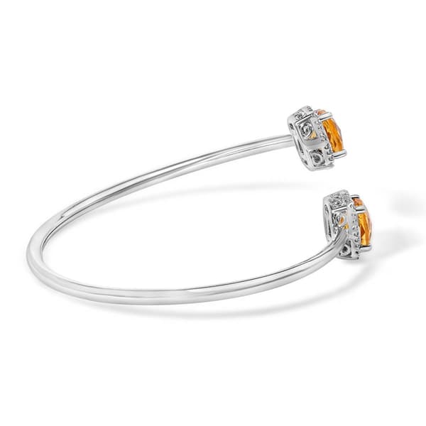 Haus of Brilliance Sterling Silver Yellow Citrine Bangle Bracelet