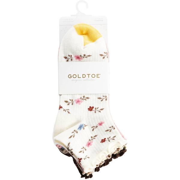 Womens Gold Toe® 6pk. Ribbed Lettuce Edge Quarter Socks - image 