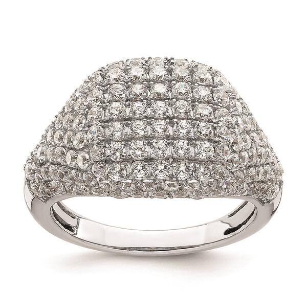 Pure Fire 14kt. White Gold Lab Grown Diamond Dome Fashion Ring - image 