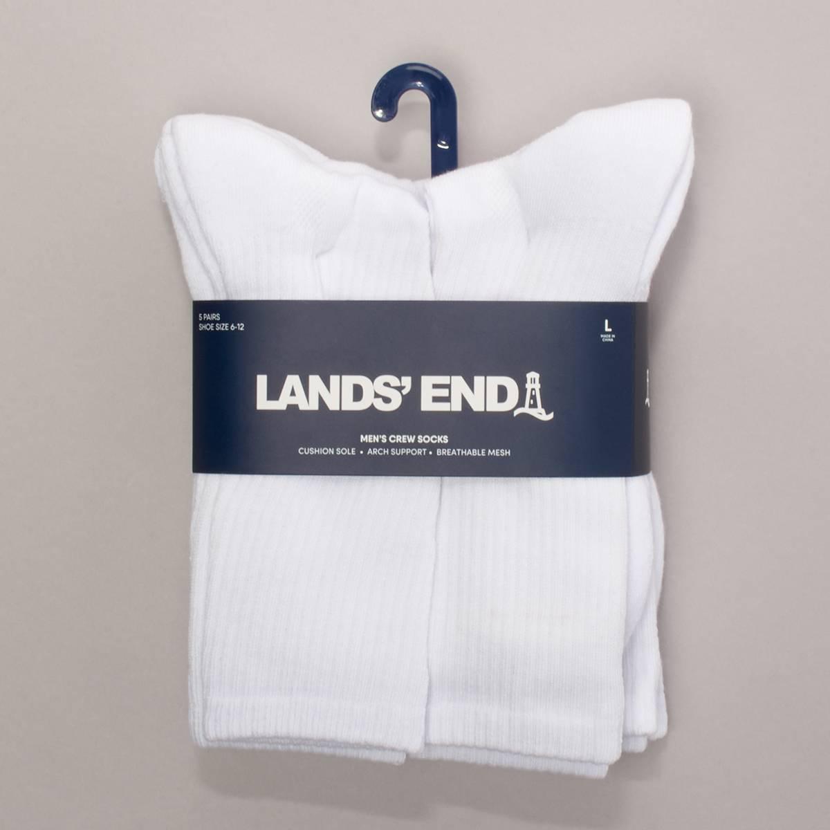 Mens LANDS'' END(R) 5pk. Sport Crew Socks