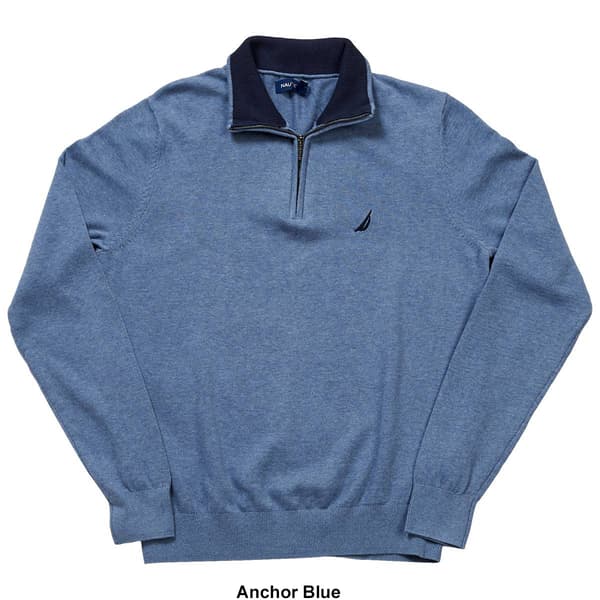 Mens Nautica Solid 1/4 Zip Navtech Sweater