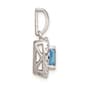 Pure Fire 14kt. White Gold Blue Topaz Halo Pendant - image 3