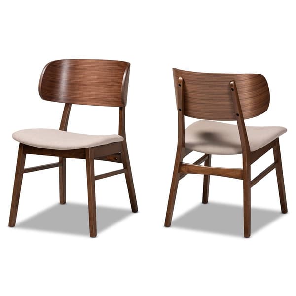 Baxton Studio Alston Mid-Century Wood 2pc. Dining Chair Set