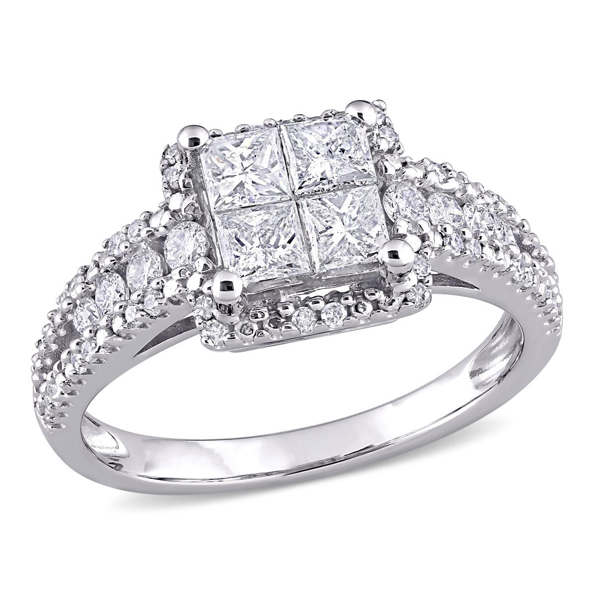 Diamond Classics™ 10kt. White Gold 1ctw. Diamond Square...