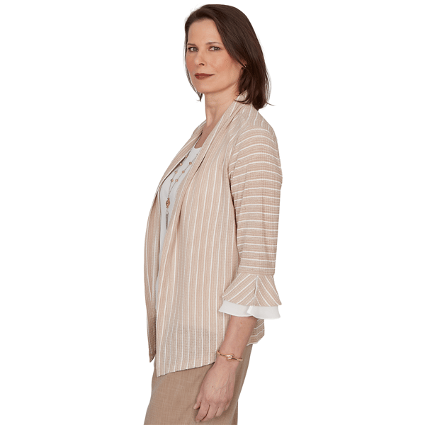 Petite Alfred Dunner Grand Bazaar Stripe Two in One Blouse