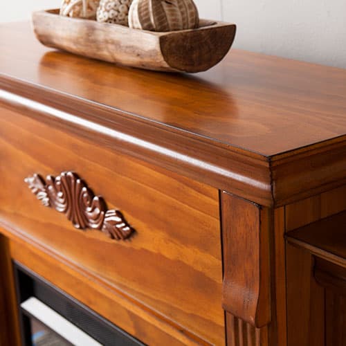 Southern Enterprises Pine Electric Fireplace with Bookcases