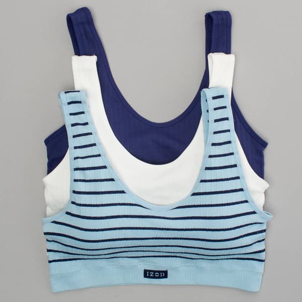 Womens IZOD 3pk. Ribbed Seamless Longline Comfort Bras IZ72058 - image 