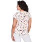 Womens Emaline Key Items Short Sleeve Floral Lace Neck Tee - image 2