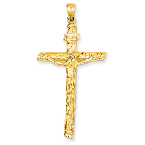 Unisex Gold Classics&#40;tm&#41; Yellow Gold INRI Crucifix - image 