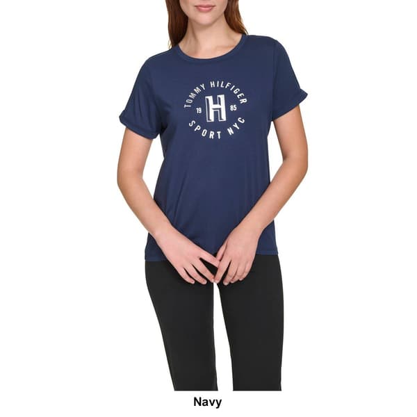 Womens Tommy Hilfiger Sport Classic Set in Roll Cuff Foil Tee
