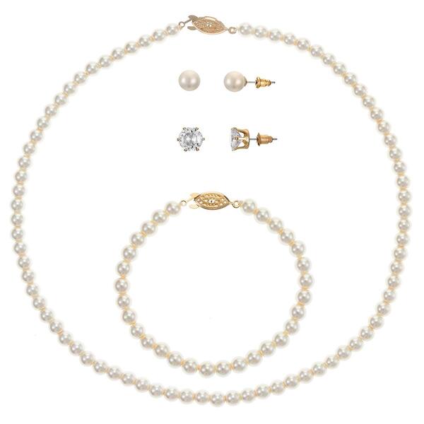 Design Collection Pearl Necklace/Bracelet Earring Set - image 