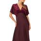 Womens MSK Dolman Sleeve Floral Velvet & Satin V-Neck Gown - image 4