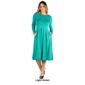 Plus Size 24/7 Comfort Apparel Long Sleeve Pleated Midi Dress - image 7
