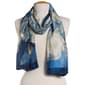 Womens Renshun Floral Silky Oblong Scarf - Blue - image 2