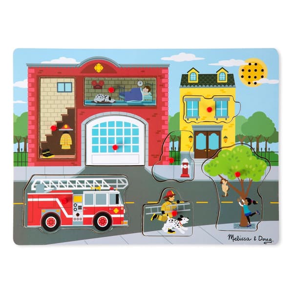 Melissa & Doug&#40;R&#41; 6pc. Around the Fire Station Sound Puzzle