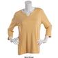 Womens Hasting & Smith 3/4 Sleeve Solid Split Neck Top - image 5