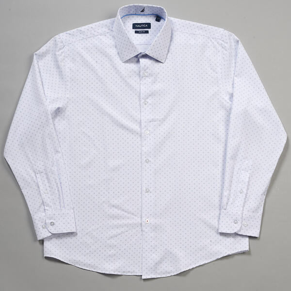 Mens Nautica Slim Fit Super Dots Dress Shirt - image 