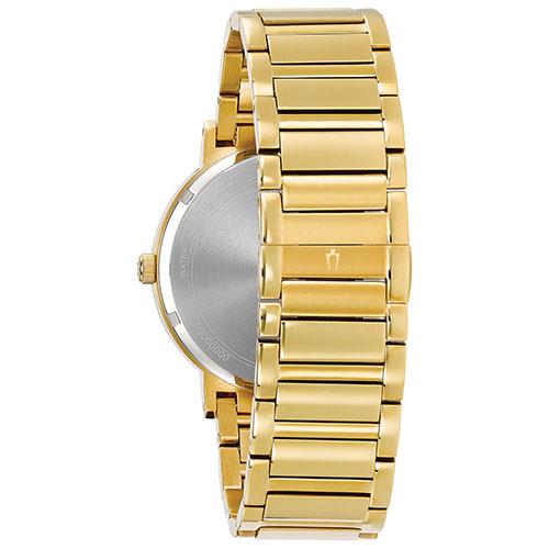 Mens Bulova Modern Gold-Tone Diamond Dial Watch - 97D115