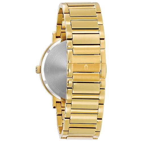 Mens Bulova Modern Gold-Tone Diamond Dial Watch - 97D115