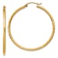 Gold Classics&#40;tm&#41; 14k Satin Diamond Cut 40mm Hoop Earrings - image 1