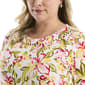 Plus Size Rafaella® Short Sleeve Petal Dance Pom Trim Blouse - image 3