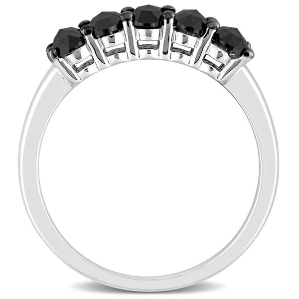 Radiant Rainbow™ Black Diamond Semi-Eternity Ring