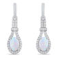 Gemstone Classics™ Silver Created Opal White Sapphire Earrings - image 2