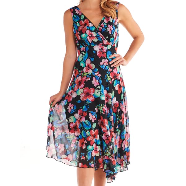 Womens Connected Apparel Sleeveless Floral A-Line Dress - Boscov's