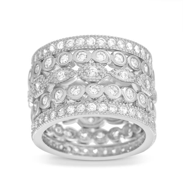 Rhodium Plated 5pc. Stackable CZ Ring Set - image 