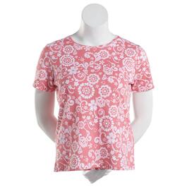 Plus Size Hasting & Smith Short Sleeve Crew In Full Bloom Tee