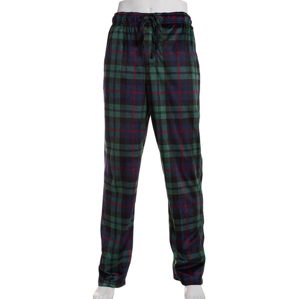 Mens Big & Tall Preswick & Moore(R) Plaid Silky Pajama Pants-Green