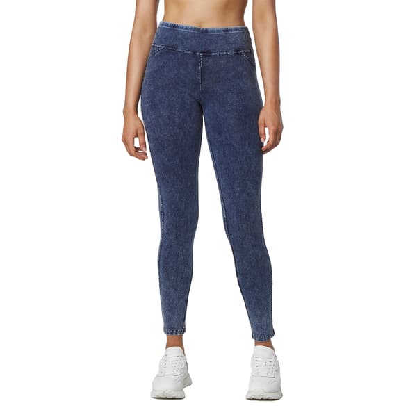 Womens Andrew Marc Sport Long Knit Denim Wash Jeggings