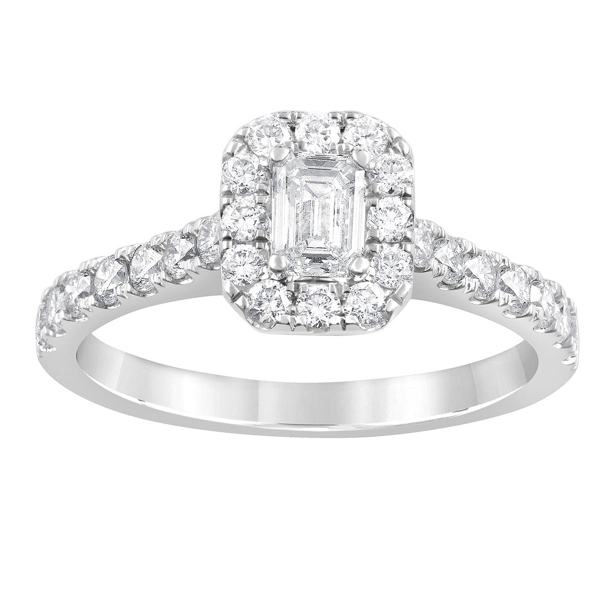 Nova Star® 14kt White Gold Lab Grown Diamond Emerald Cut...