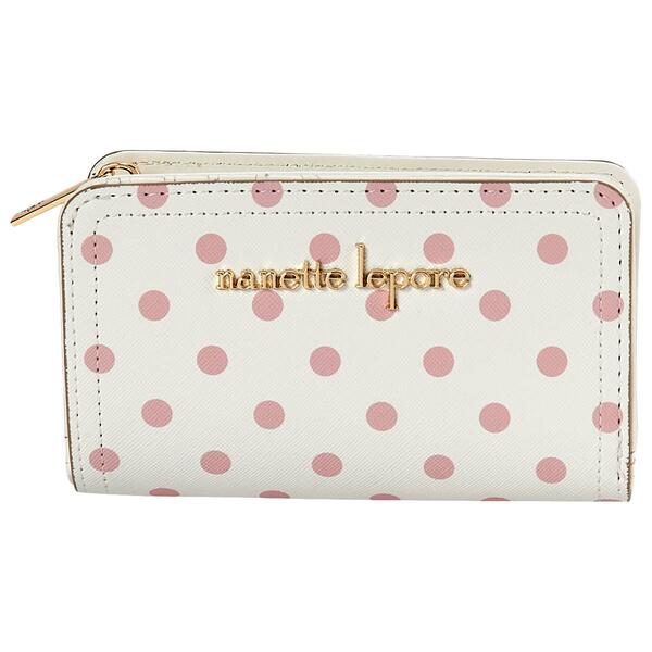 Womens Nanette Lepore Alina Polka Dot Zip Back Wallet - image 