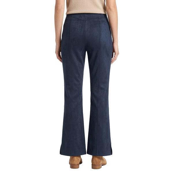Womens Nanette Lepore Solid Suede Wide Leg Split Seam Pants - image 