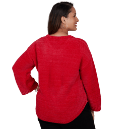 Plus Size Ruby Rd. Mysterious Romance Chenille V-Neck Sweater