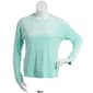 Womens Goodnight Kiss Long Sleeve Solid Silky Velour Pajama Tee - image 3