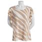 Womens Calvin Klein Short Flutter Sleeve Zebra Stripe Knit Top - image 1