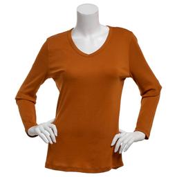 Womens Architect(R) Long Sleeve 1x1 Rib V-Neck Tee