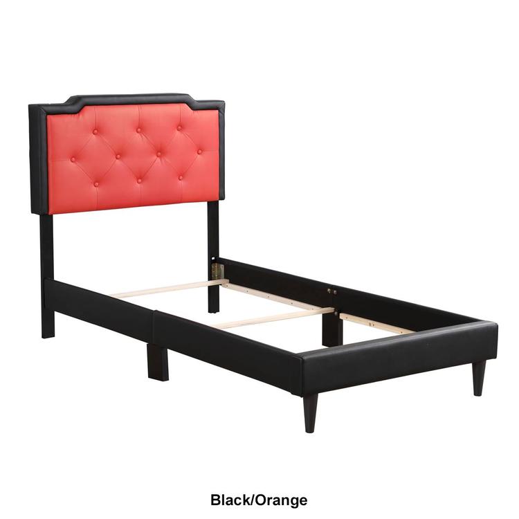 Passion Furniture Deb Jewel Tufted Panel Bed Frame - Twin